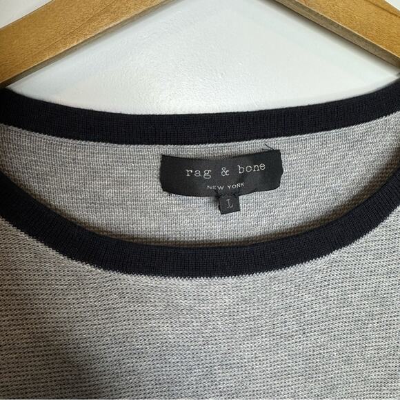 Rag & Bone Burnley Cashmere Blend Colorblock Gray Navy Sweater Knit Dress Large - Picture 3 of 7